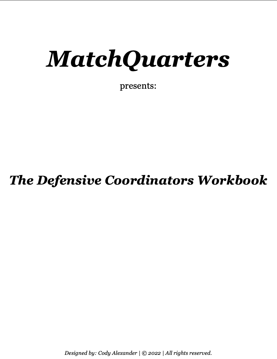 Defensive Coordinator's Workbook